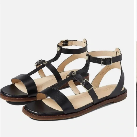 COLE HAAN GRAND SERIES BLACK LEATHER WREN GLADIATOR STYLE SANDALS•S/8.5 - Picture 8 of 13